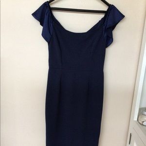 Silver Bloom navy cocktail dress